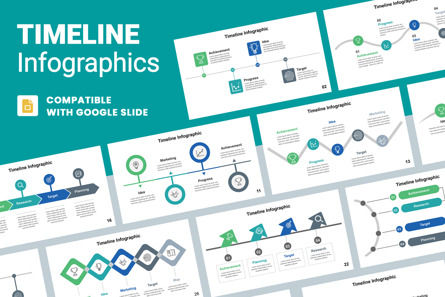 Timeline Google Slide Infographic, Google Presentaties-thema, 11337, Bedrijf — PoweredTemplate.com