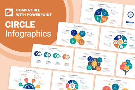Circle Infographics PowerPoint Template, Modello PowerPoint, 11339, Lavoro — PoweredTemplate.com