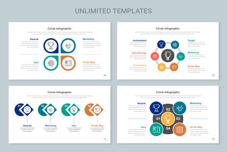 Circle Infographics Keynote Template, Deslizar 4, 11342, Negócios — PoweredTemplate.com
