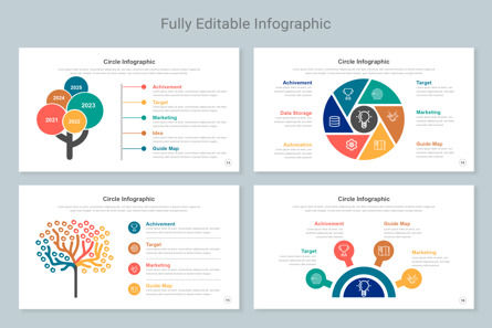 Circle Infographics Keynote Template, Deslizar 5, 11342, Negócios — PoweredTemplate.com