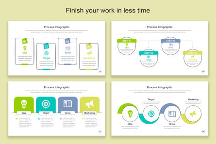 Process Infographics PowerPoint Template, スライド 5, 11343, ビジネス — PoweredTemplate.com