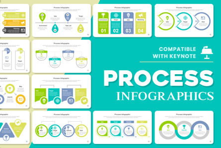 Process Infographics Keynote Template, Modelo do Keynote da Apple, 11345, Negócios — PoweredTemplate.com