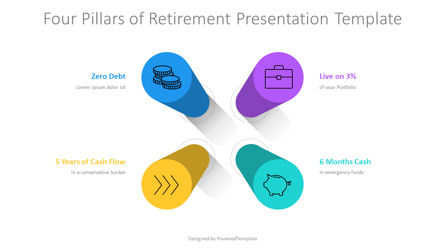 Four Pillars of Retirement Presentation Template, Slide 2, 11350, 3D — PoweredTemplate.com