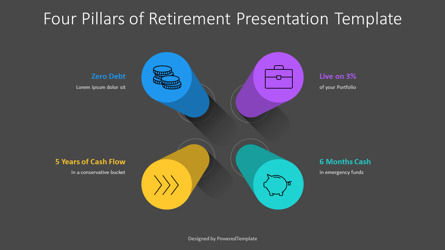 Four Pillars of Retirement Presentation Template, スライド 3, 11350, 3D — PoweredTemplate.com