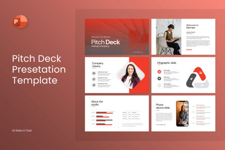 Pitch Deck Presentation Template, PowerPoint模板, 11354, 商业 — PoweredTemplate.com