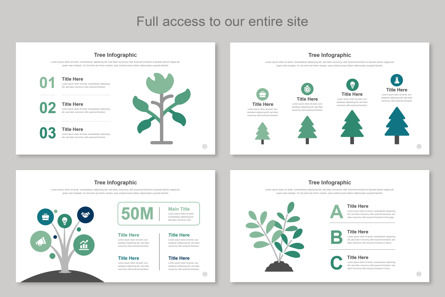 Tree Infographic Google Slide Layout Templates, Deslizar 2, 11358, Negócios — PoweredTemplate.com