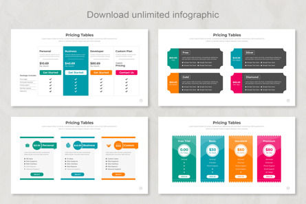 Pricing Table Infographic Google Slide Templates, Deslizar 6, 11363, Negócios — PoweredTemplate.com