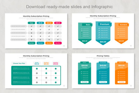 Pricing Table Infographic PowerPoint Templates, スライド 3, 11365, ビジネス — PoweredTemplate.com