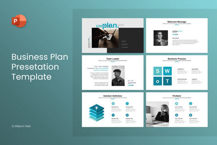 Business Plan Presentation Template, 파워 포인트 템플릿, 11367, 비즈니스 — PoweredTemplate.com