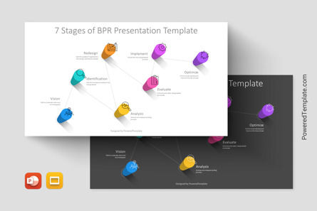 7 Stages of BPR Presentation Template, 11371, 3D — PoweredTemplate.com