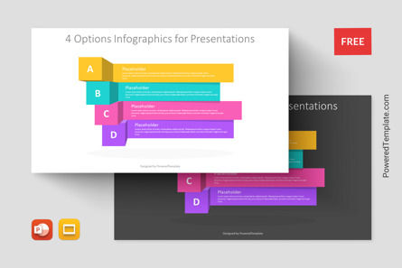 4 Options Infographics for Presentations, 無料 Googleスライドのテーマ, 11372, 3D — PoweredTemplate.com