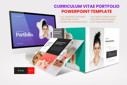 Curriculum Vitae Portfolio Power Point Template, PowerPoint Template, 11374, Business — PoweredTemplate.com