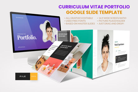 Curriculum Vitae Portfolio Google Slide Template, Google幻灯片主题, 11376, 商业 — PoweredTemplate.com