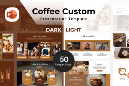 Coffee Custom - PowerPoint Template, PowerPointテンプレート, 11377, ビジネス — PoweredTemplate.com