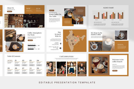 Coffee Custom - PowerPoint Template, Diapositiva 4, 11377, Negocios — PoweredTemplate.com