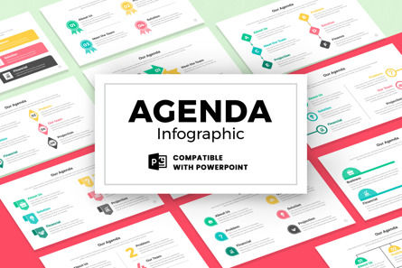 Agenda Infographic PowerPoint Templates, PowerPoint-sjabloon, 11379, Bedrijf — PoweredTemplate.com
