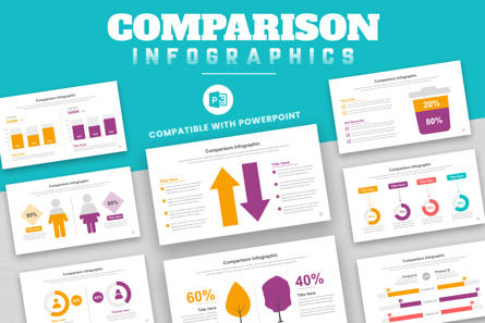 Comparison Infographic PowerPoint Templates, 파워 포인트 템플릿, 11381, 비즈니스 — PoweredTemplate.com