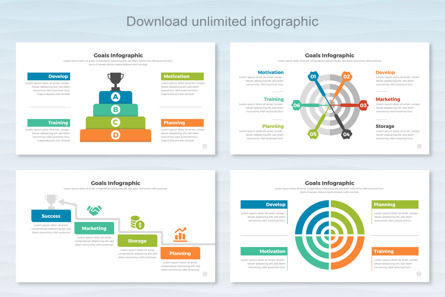 Keynote Goals Infographic Templates, Deslizar 7, 11383, Negócios — PoweredTemplate.com
