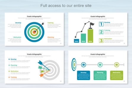 Goals Infographic PowerPoint Templates, Deslizar 2, 11395, Negócios — PoweredTemplate.com
