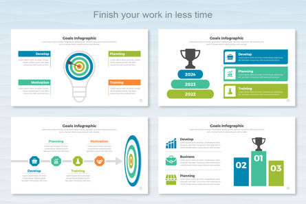 Goals Infographic PowerPoint Templates, Deslizar 5, 11395, Negócios — PoweredTemplate.com