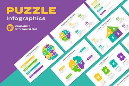 PowerPoint Puzzle Infographic Templates Layout, Plantilla de PowerPoint, 11406, Negocios — PoweredTemplate.com