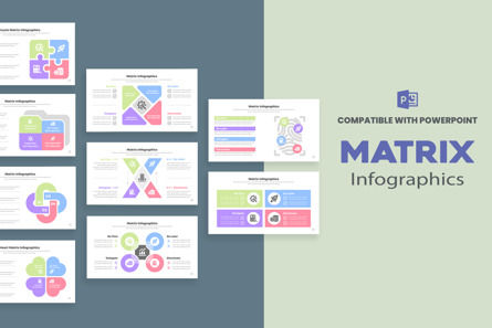 Matrix Infographic Templates PowerPoint, 파워 포인트 템플릿, 11408, 비즈니스 — PoweredTemplate.com