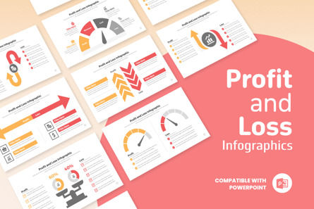 Profit and Loss Infographic Templates PowerPoint, Modello PowerPoint, 11410, Lavoro — PoweredTemplate.com