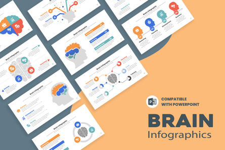Brain Infographic Templates PowerPoint, Modele PowerPoint, 11412, Business — PoweredTemplate.com