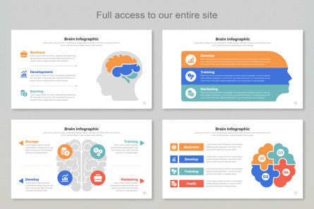 Brain Infographic Templates PowerPoint, Deslizar 2, 11412, Negócios — PoweredTemplate.com