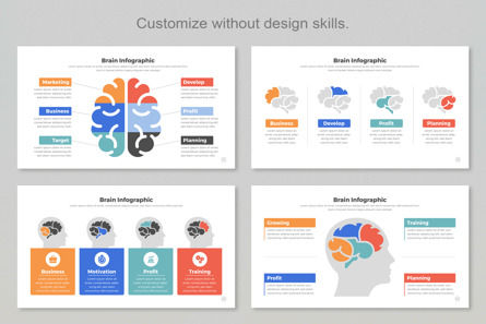 Brain Infographic Templates PowerPoint, Deslizar 7, 11412, Negócios — PoweredTemplate.com