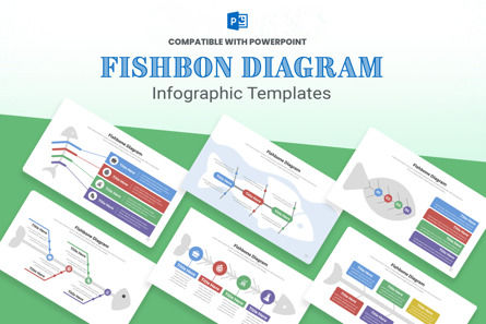Fishbone Diagram Infographic PowerPoint Template, PowerPoint-Vorlage, 11413, Business — PoweredTemplate.com