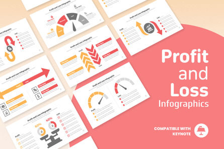 Keynote Profit and Loss Infographic Template, Keynote Template, 11415, Business — PoweredTemplate.com