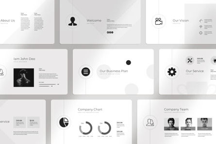 Black White Powerpoint Presentation, PowerPoint模板, 11418, 商业 — PoweredTemplate.com