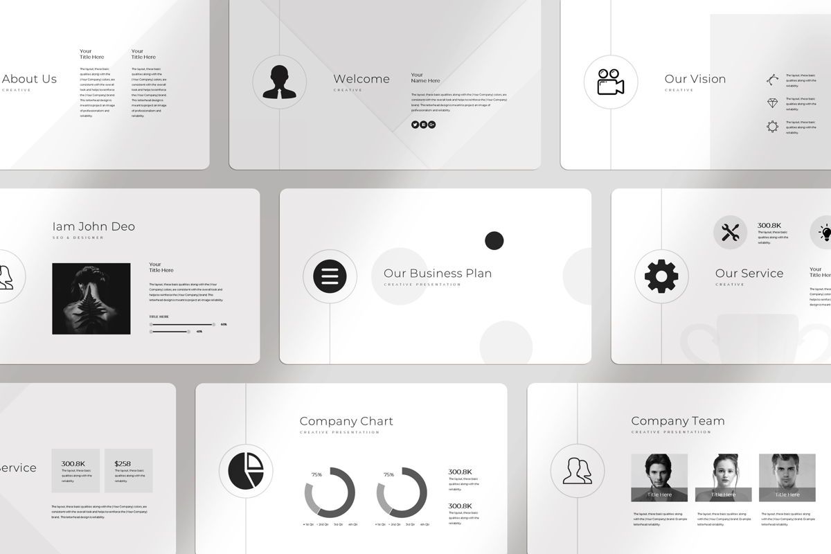 Black and White PowerPoint Templates and Google Slides Themes