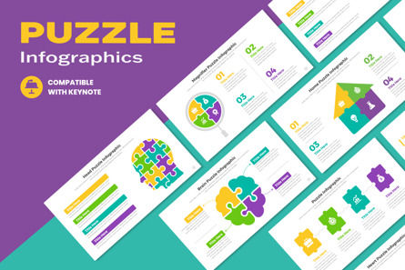 Puzzle Infographic Keynote Design Layout, Modelo do Keynote da Apple, 11421, Negócios — PoweredTemplate.com