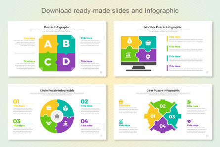 Google Slide Puzzle Infographic Design Template Layout, Deslizar 4, 11441, Negócios — PoweredTemplate.com