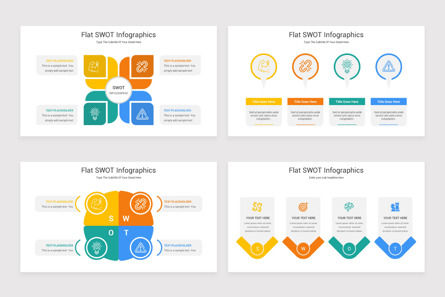 Flat SWOT Infographic PowerPoint Template, Slide 2, 11445, Bisnis — PoweredTemplate.com
