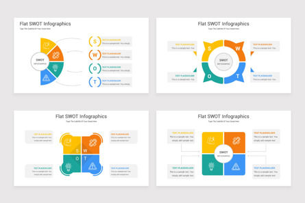 Flat SWOT Infographic PowerPoint Template, スライド 5, 11445, ビジネス — PoweredTemplate.com