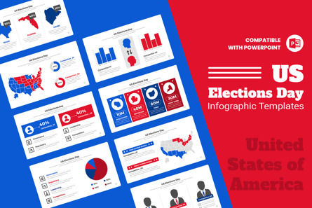 Us Elections Day PowerPoint Design, PowerPointテンプレート, 11448, ビジネス — PoweredTemplate.com