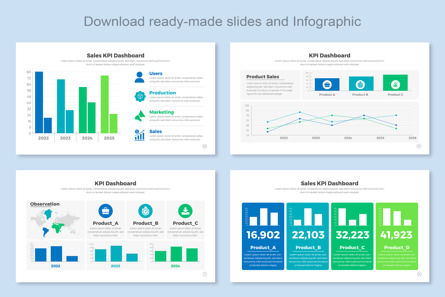 KPI Infographic Google Slide Design Template, 幻灯片 4, 11452, 商业 — PoweredTemplate.com