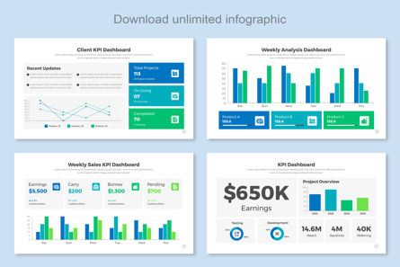 KPI Infographic Google Slide Design Template, スライド 7, 11452, ビジネス — PoweredTemplate.com