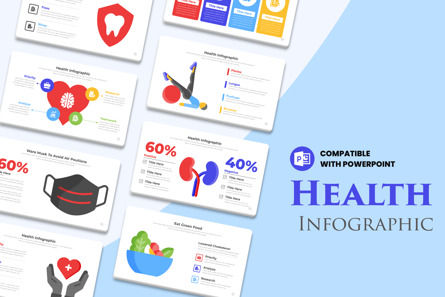 Health Infographic Google Slide Design, Tema Google Slides, 11454, Bisnis — PoweredTemplate.com