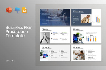 Business Plan Presentation Template, Modele PowerPoint, 11461, Business — PoweredTemplate.com