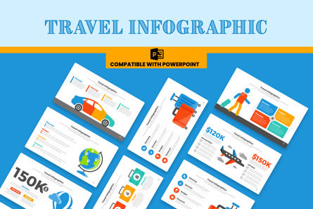 Travel Infographics PowerPoint Template, Plantilla de PowerPoint, 11463, Negocios — PoweredTemplate.com