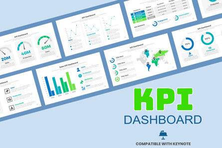 KPI Infographic Keynote Key Layout Design, Modele Keynote, 11471, Business — PoweredTemplate.com