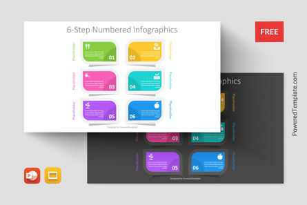 6-Step Numbered Infographics for Presentations, Gratis Tema di Presentazioni Google, 11474, Infografiche — PoweredTemplate.com