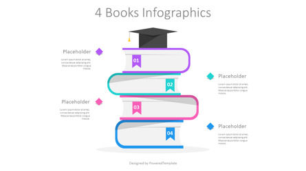 4 Books Infographics for Presentations, 슬라이드 2, 11476, Education & Training — PoweredTemplate.com