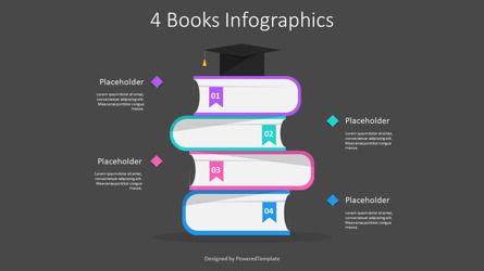 4 Books Infographics for Presentations, スライド 3, 11476, Education & Training — PoweredTemplate.com