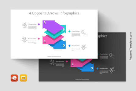 4 Opposite Arrows Infographics for Presentations, Tema di Presentazioni Google, 11477, Concetti del Lavoro — PoweredTemplate.com