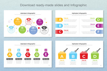 Comprehensive Alphabet Infographic PowerPoint PPT Template Set, Slide 4, 11481, Bisnis — PoweredTemplate.com